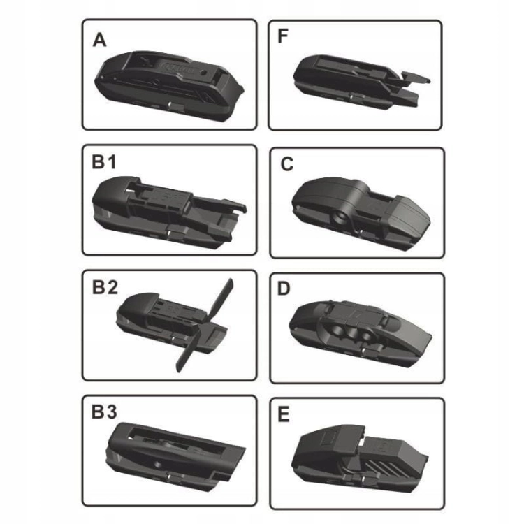 Wycieraczka hybrydowa INTEGRALE 530 mm – 8 adapterów, bez smug