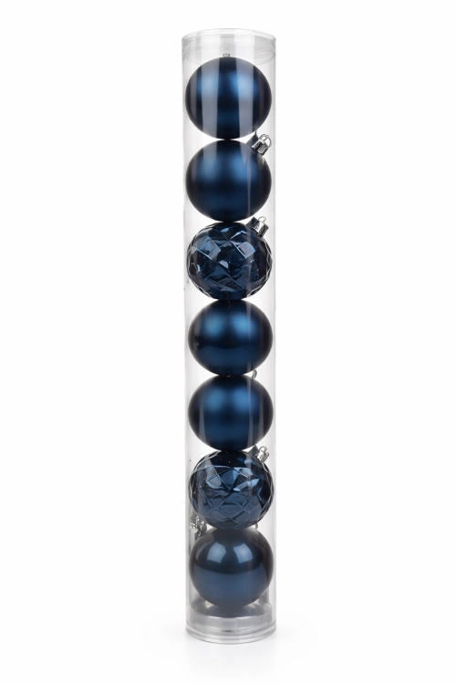 Bombki choinkowe granatowe 3 cm - zestaw 10 szt. tuba
