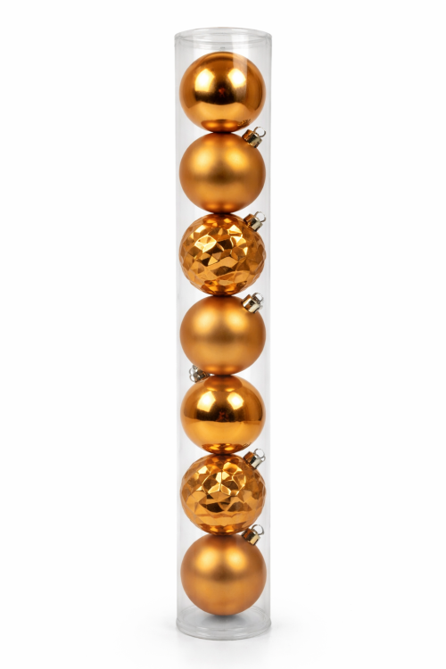 Bombki choinkowe miedziane 5 cm - zestaw 8 szt. tuba