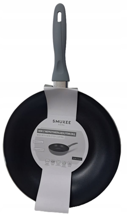 Wok z powłoką nieprzywierającą 28cm kolor siwy