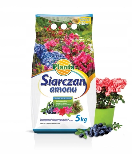 Nawóz Siarczan amonu 5kg - nawóz zakwaszający PLANTA granulat
