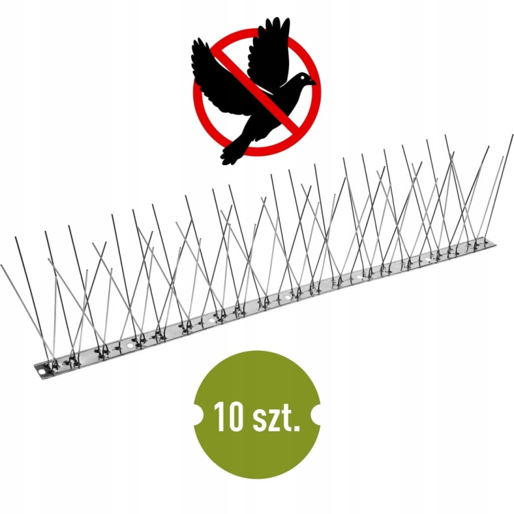 Browin kolce przeciwko ptakom na ptaki na metalowej listwie 10 szt. Po 0,5m