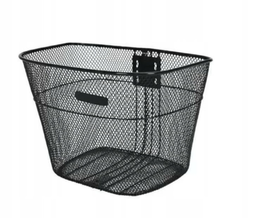 Kosz rowerowy czarny metalowy 34x24x24 cm