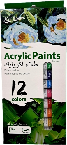Farbki akrylowe 12 kolorów x 12ml