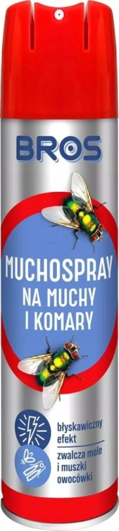 Bros Muchospray – aerozol na muchy, komary i meszki, szybkie działanie