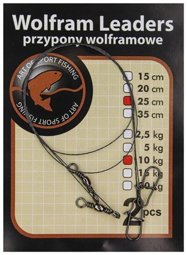 Jaxon przypon spinningowy wolfram 25 cm 5 kg – 2 szt.
