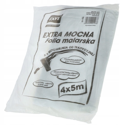 Folia malarska Extra mocna RAVI 4x5 m – ochrona podczas remontu