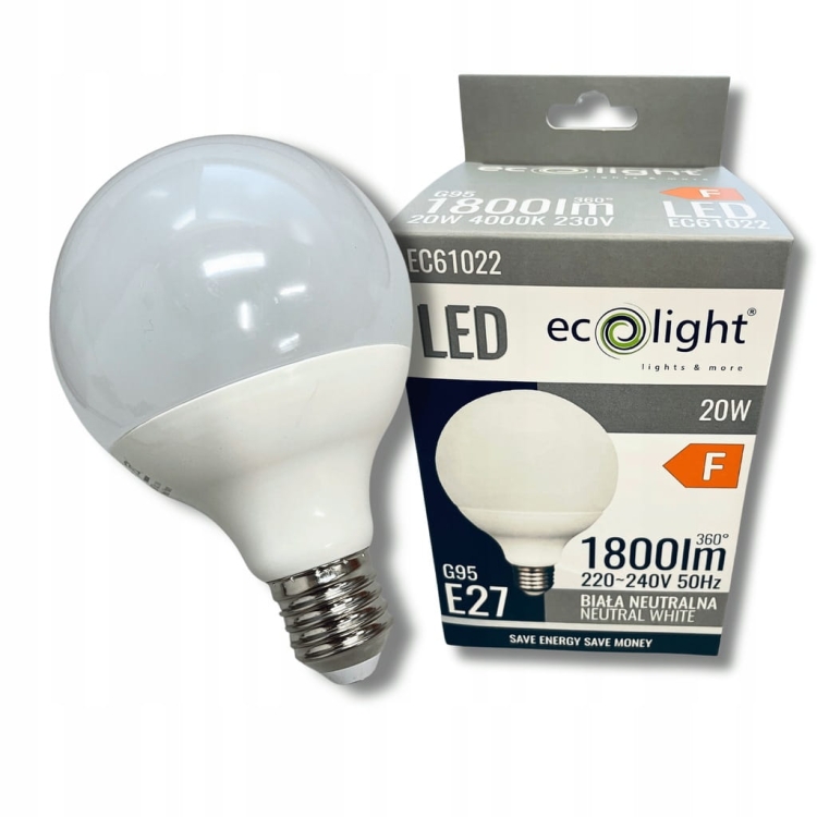 Żarówka LED E27 20W 4000K 1800lm – neutralna biel, energooszczędna