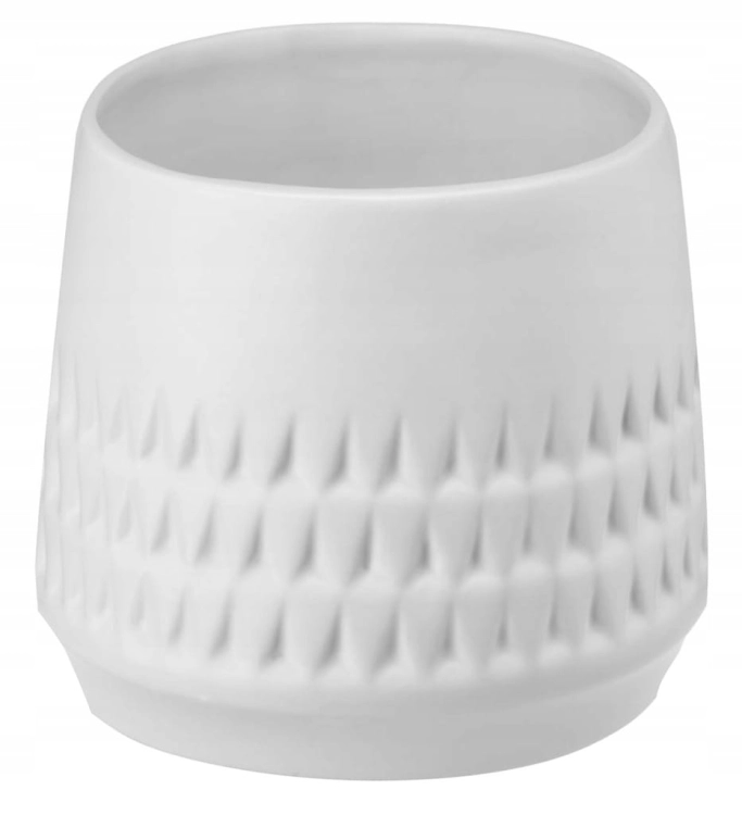 Osłonka ceramiczna IRIS biała 14 cm – dekoracyjna do roślin