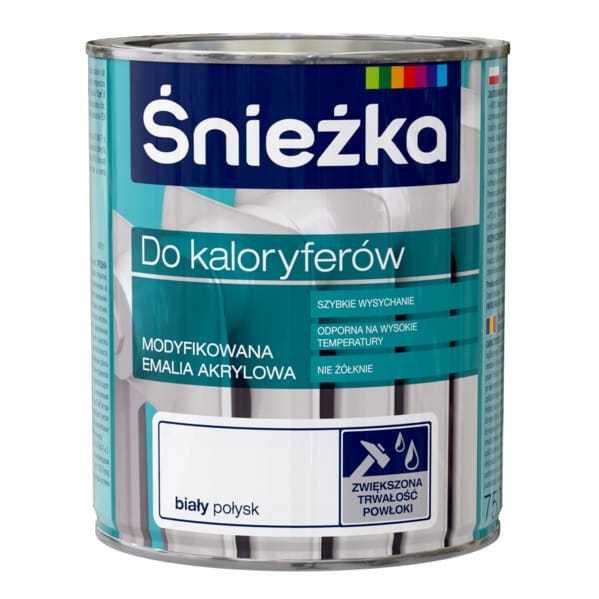 Śnieżka Do Kaloryferów 0,75 L biały połysk – emalia akrylowa odporna na żółknięcie